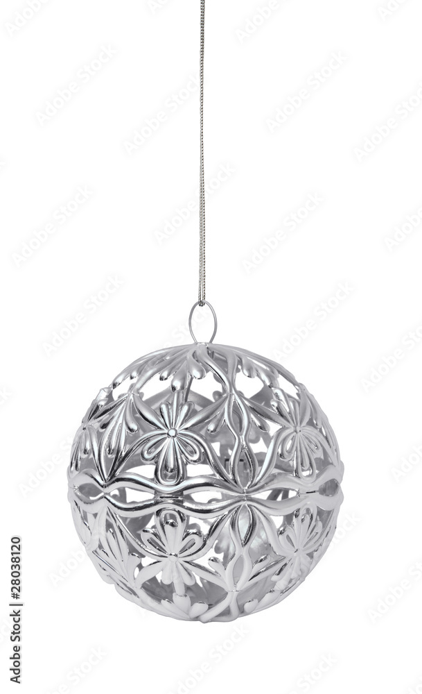 Shiny silver Christmas ball Shiny silver Christmas ball