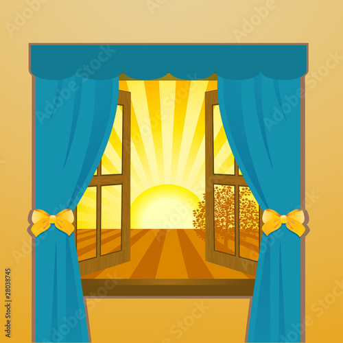 Spring sunset view