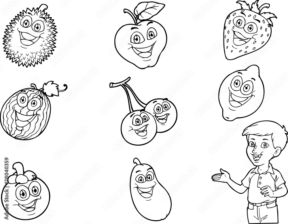 Fototapeta premium cute fruit