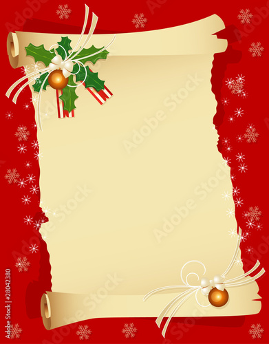 Christmas card with red background