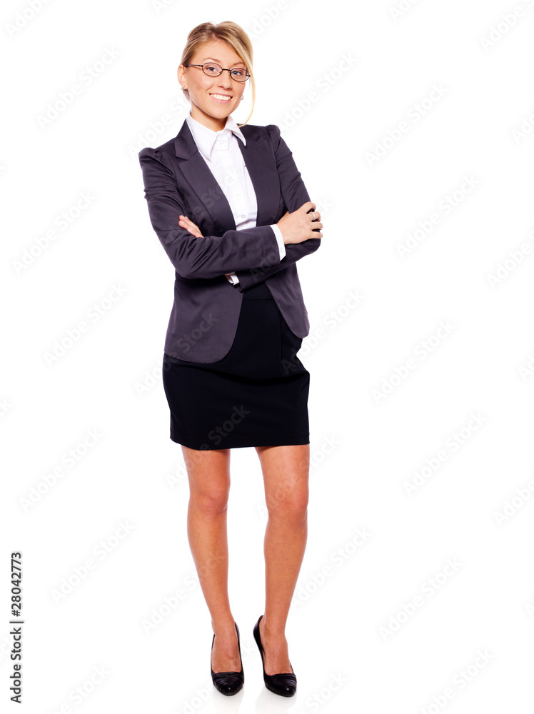 Standing businesswoman