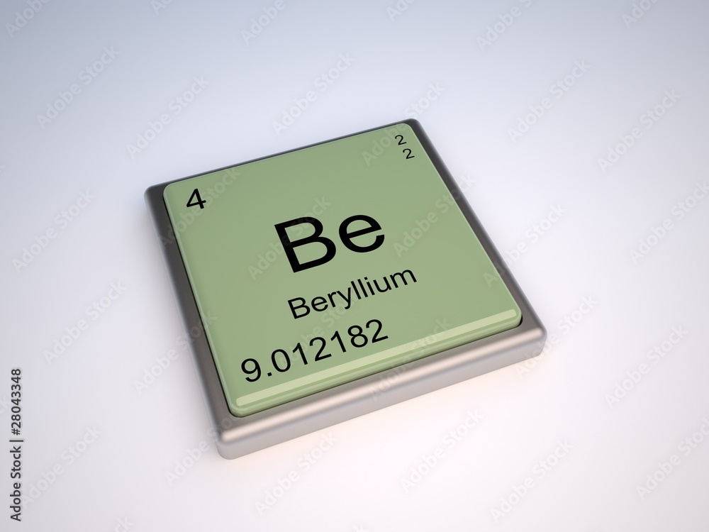 Beryllium chemical element with symbol Be Beryllium chemical element with symbol Be