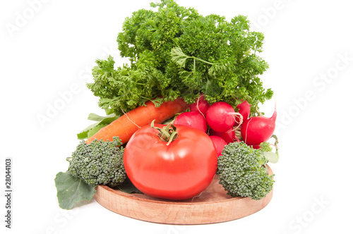 Fresh vegetables isolated on white