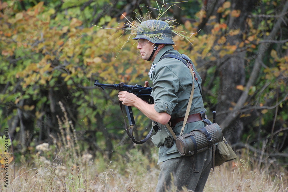 Fototapeta premium German soldier.WW2 reenacting. Kiev,Ukraine