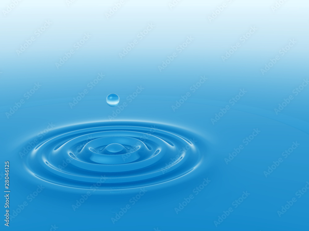 Conceptual blue water drop falling background Conceptual blue water drop falling background