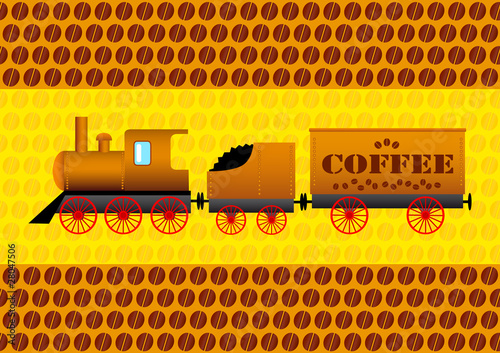 Coffee background with train