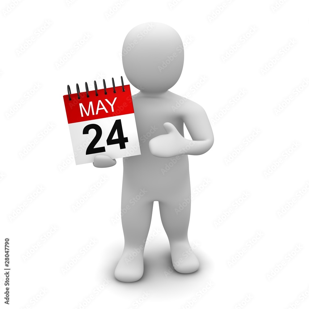 Man holding calendar. 3d rendered illustration. Man holding calendar. 3d rendered illustration.