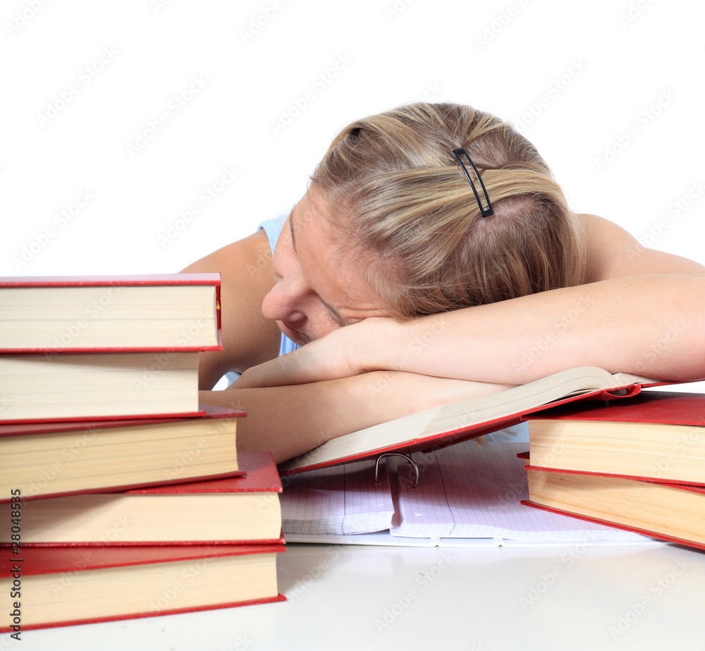 Erschöpfte Studentin Erschöpfte Studentin