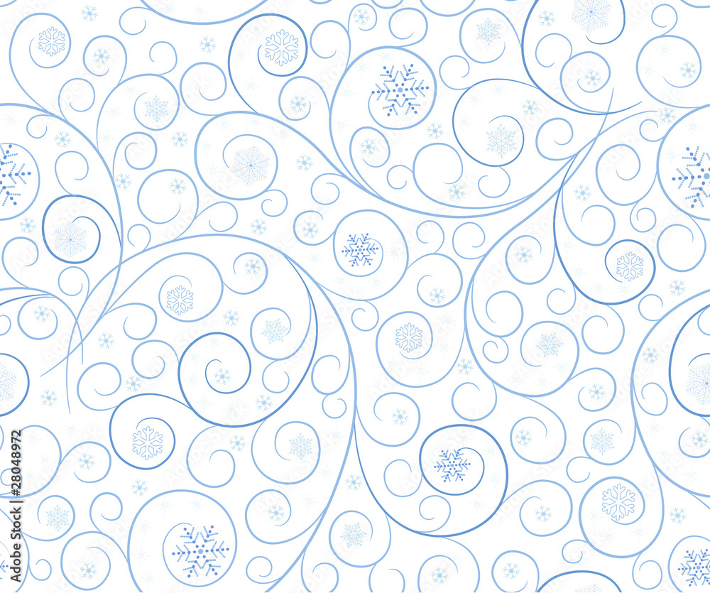 background with decorative pattern and snowflakes background with decorative pattern and snowflakes
