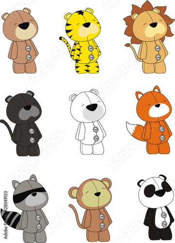animal plush cartoon set pack