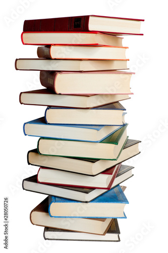 Colored books isolated on the white background