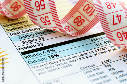Nutrition facts and measure tape photo