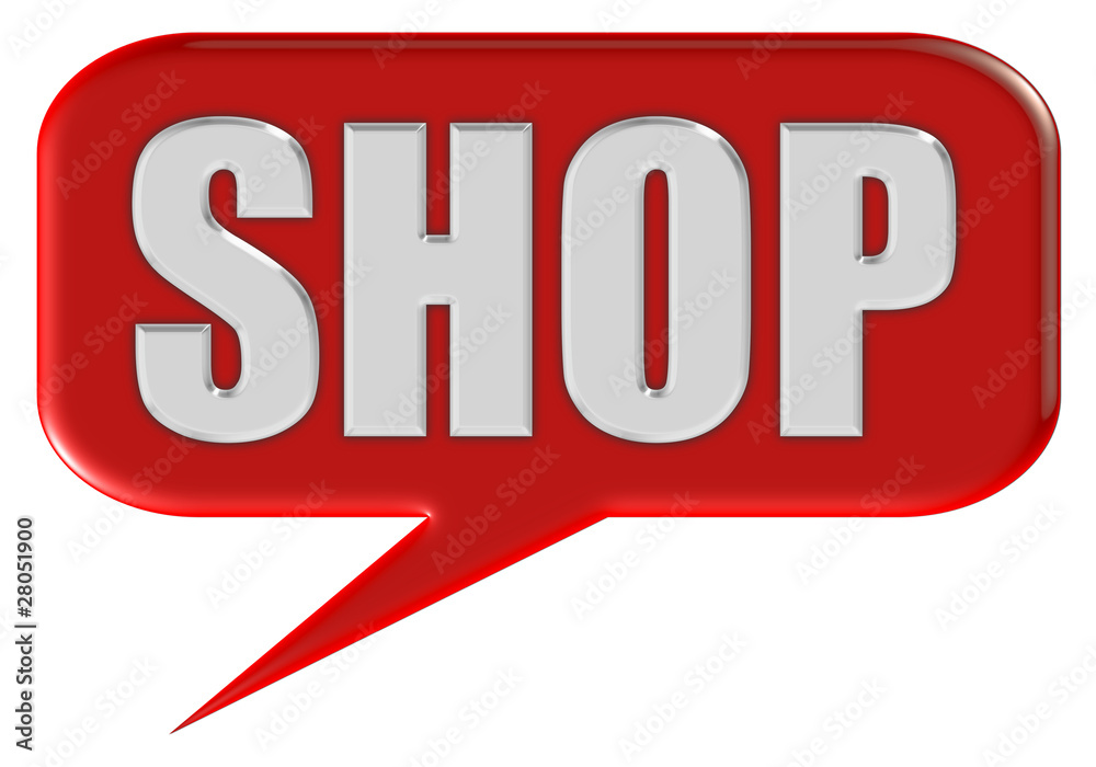 Sprechblase rot SHOP Sprechblase rot SHOP