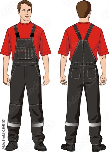 The man in semioveralls