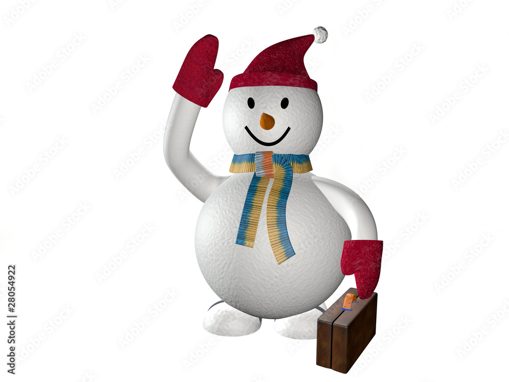 3d smiling snow man