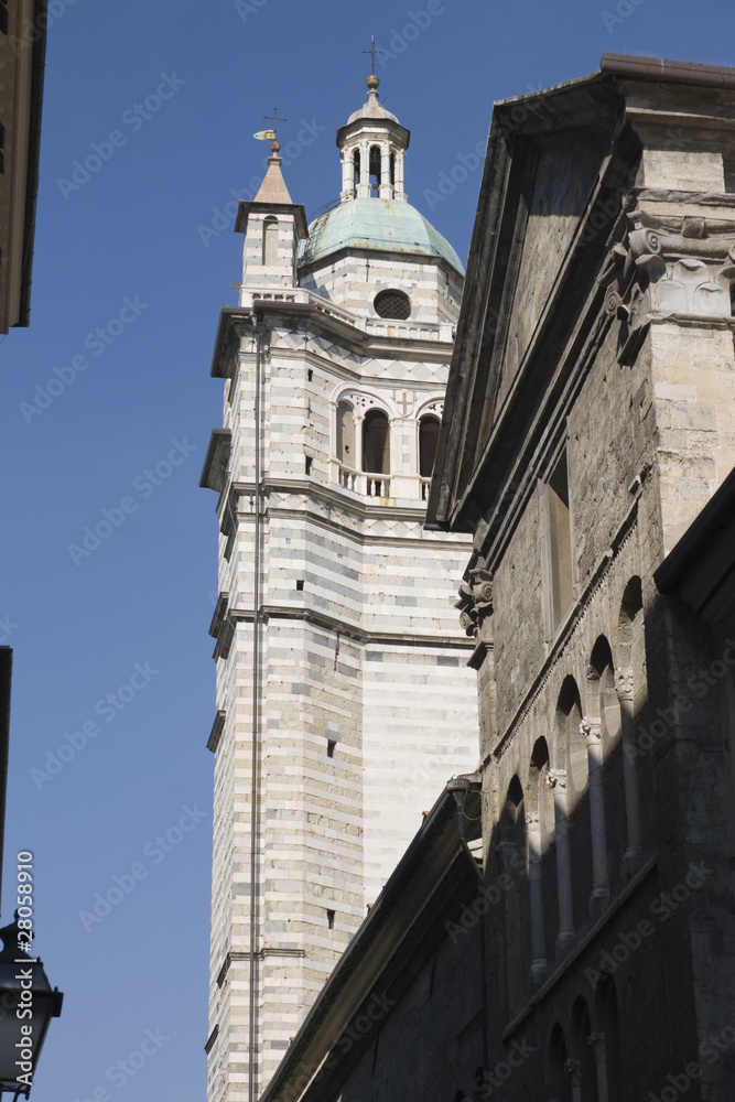 Genoa Cathedral belltower - St. Lawrence detail, Italy