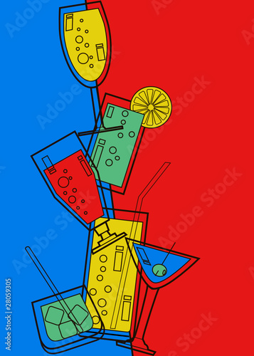 Menu card for bar or invitation cocktail party
