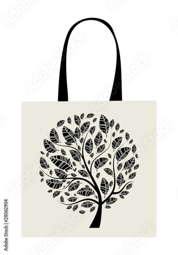 Shopping bag design, art tree