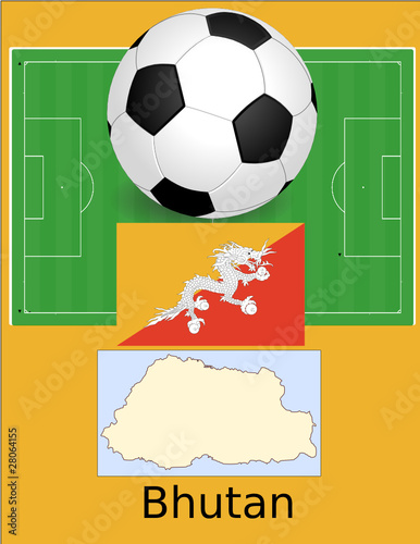 Bhutan soccer football sport world flag map