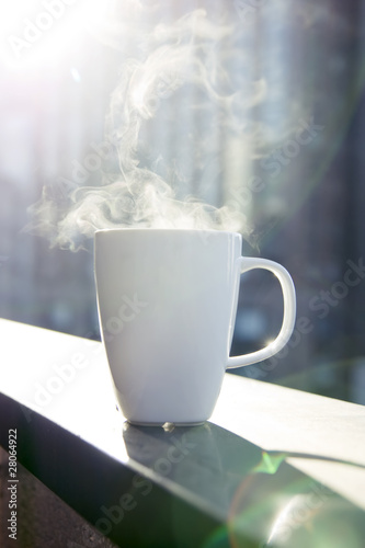 Morning breakfast with cup of coffee