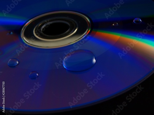 Digital disk with water droplet
