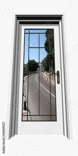 High resolution conceptual 3D closed door