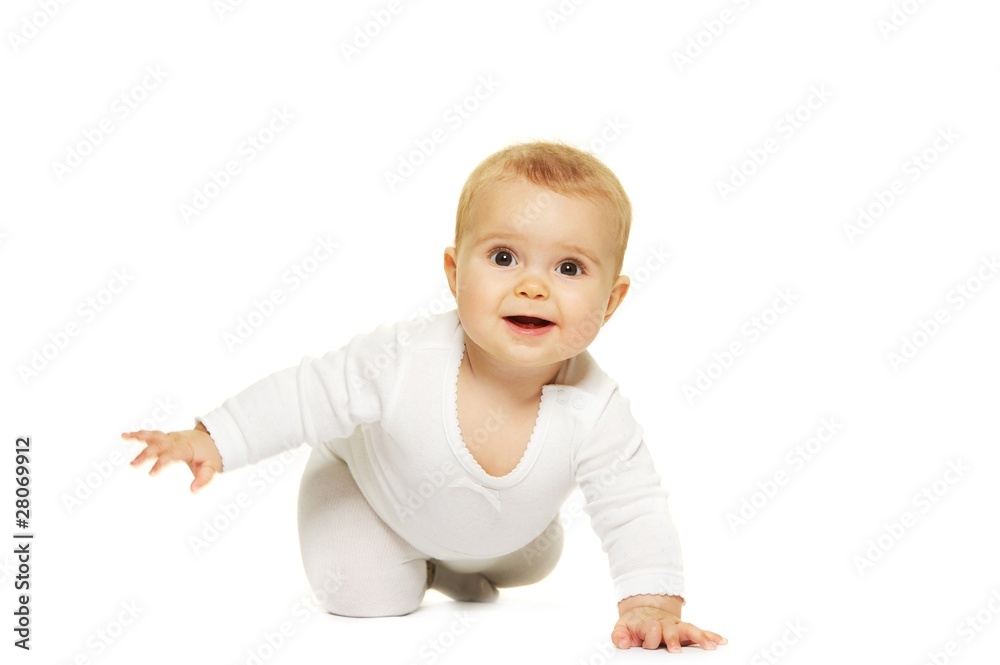 Adorable baby isolated on white Adorable baby isolated on white