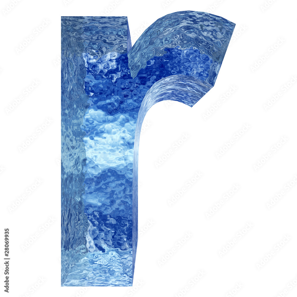 High resolution conceptual 3D water or ice font isolated High resolution conceptual 3D water or ice font isolated