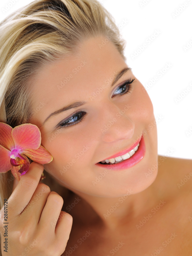 Beautiful young fresh female face with healthy skin and natural Beautiful young fresh female face with healthy skin and natural