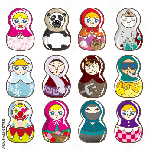 cartoon Russian dolls