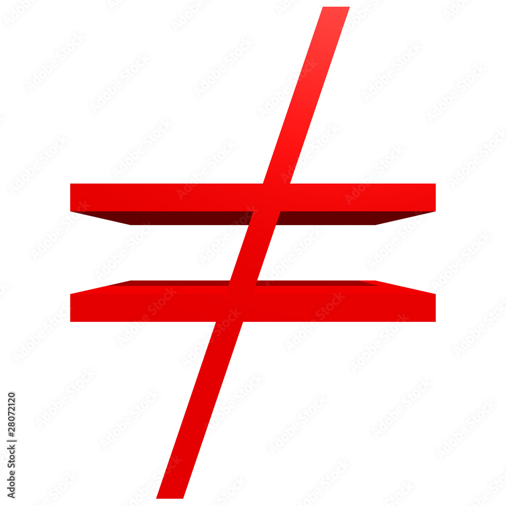 Obraz premium High resolution 3D red symbol isolated on white background