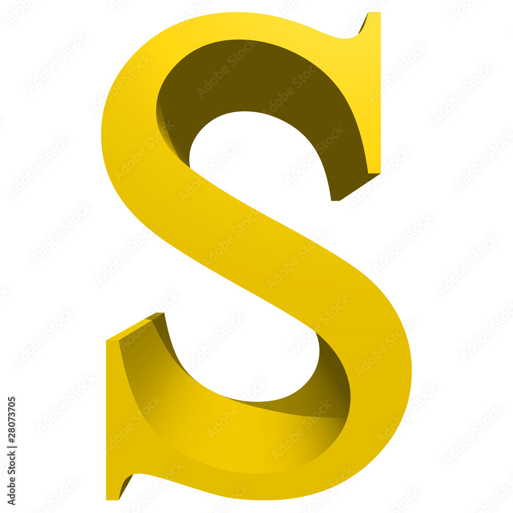 High resolution 3D yellow font isolated on white background High resolution 3D yellow font isolated on white background