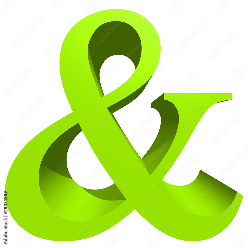 High resolution 3D green symbol isolated on white background High resolution 3D green symbol isolated on white background