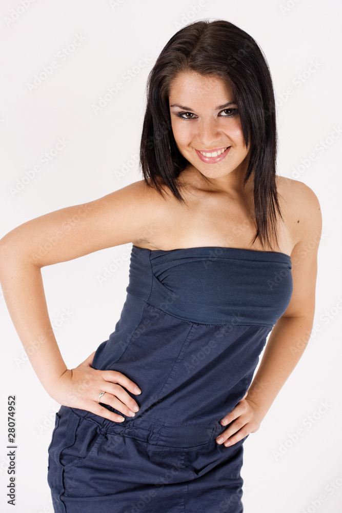 Portrait of pretty young girl smiling isolated on white Portrait of pretty young girl smiling isolated on white