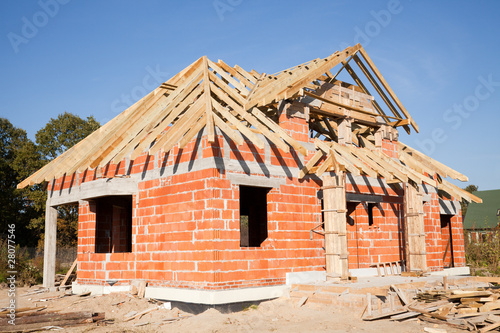 New house of brick under construction