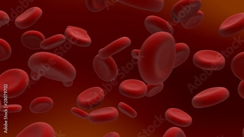 Flowing blood cells