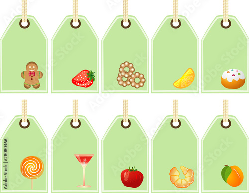 concept tags icons - food elements