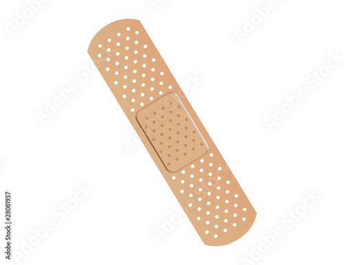 Adhesive plaster on the white background