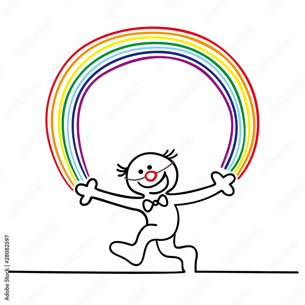 figur clown mit regenbogen