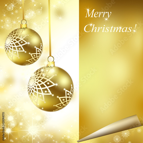 best Christmas golden balls background
