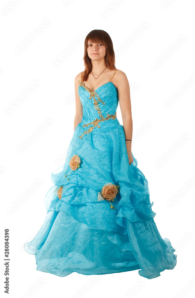 The girl in the long blue dress The girl in the long blue dress