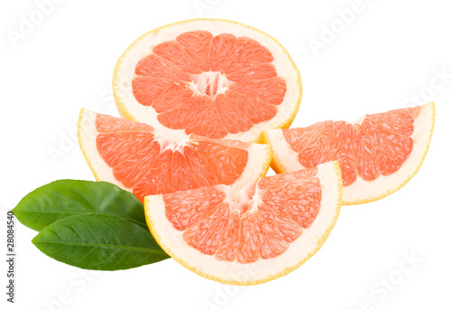peaces of red grapefruit