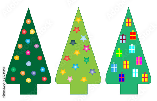 Geschmückte Weihnachtsbäume