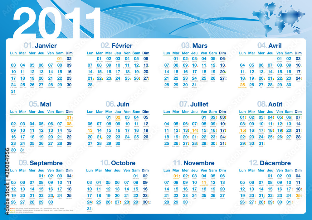 Calendrier Yann - Calendriers 1 vue dos carton - Phosphorescence