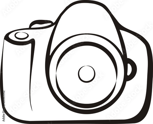 photo camera isolated sketch