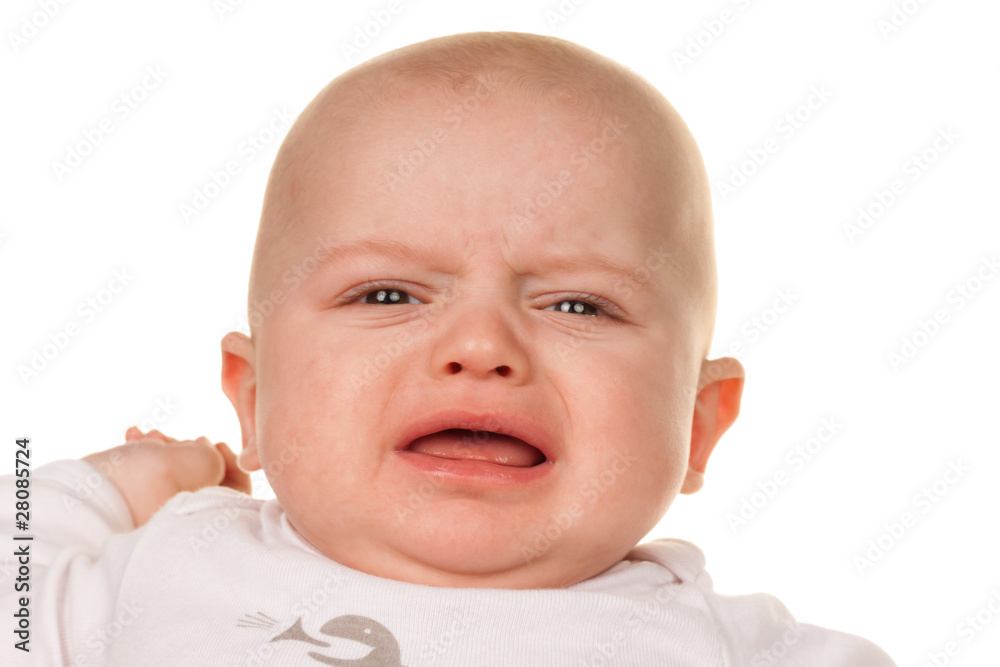 Gesicht eines weinenden, traurigen Babys Gesicht eines weinenden, traurigen Babys