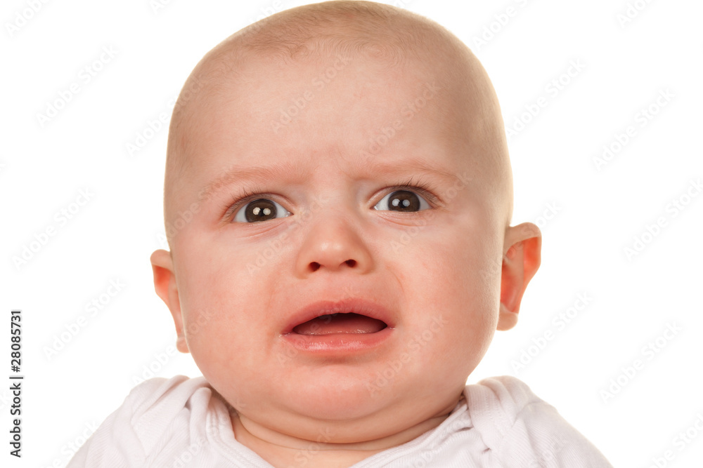 Gesicht eines weinenden, traurigen Babys Gesicht eines weinenden, traurigen Babys