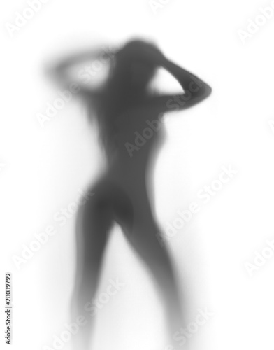 Sexy woman body from behind, silhouette