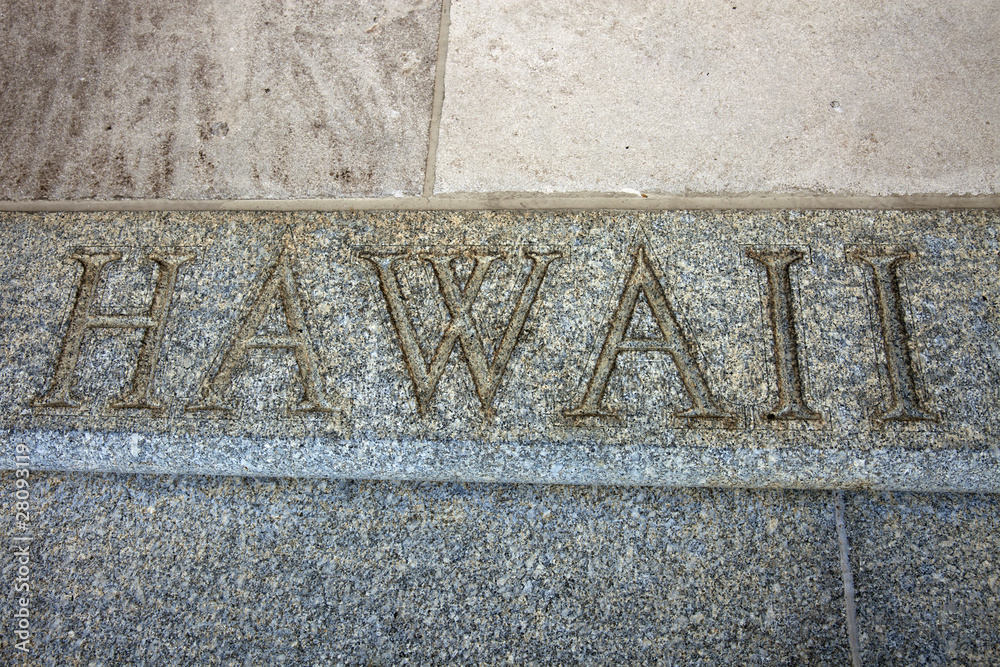 Hawaii word on the stairs