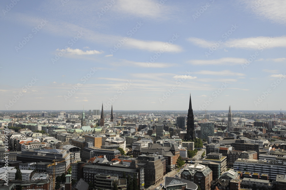 Obraz premium Blick vom Hamburger Michel